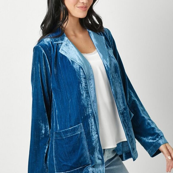 MYSTREE VELVET OPEN BLAZER - Picture 2 of 3